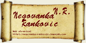 Negovanka Ranković vizit kartica